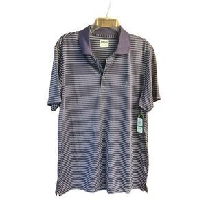 Izod Mens Polo Shirt Sz L Purple/White NWT